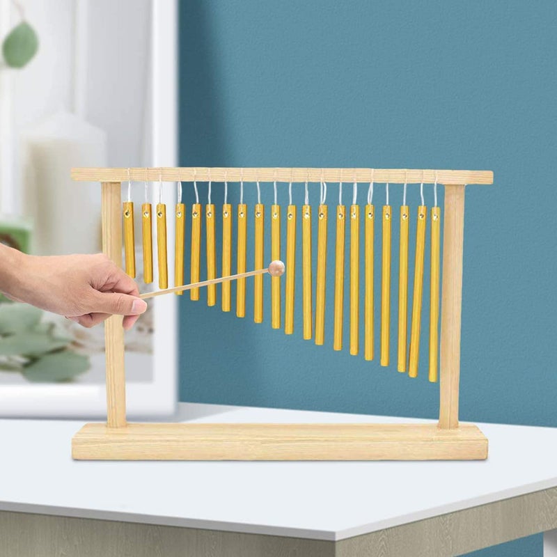 ENNBOM 20 Note Chime Wind Chime 20 Bars Instrument Percussion with Mallet (Gold) - Image 2
